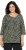 Ulla Popken Pleated Floral Print 3/4 Sleeve Tee Pond Green - Natisnjene majice za ženske - 