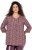 Ulla Popken Mixed Pattern Stripe 3/4 Sleeve Tee Dark Cherry Red - Majice - 