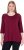 Ulla Popken Flower Epaulet 3/4 Sleeve Top Dark Cherry Red - Natisnjene majice za ženske - 