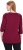 Ulla Popken Flower Epaulet 3/4 Sleeve Top Dark Cherry Red - Natisnjene majice za ženske - 
