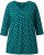 Ulla Popken Flower Print 3/4 Sleeve Tee Teal Green - Majice - 