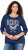 Ulla Popken Rebel 3/4 Sleeve Graphic Tee Ink Blue - Majice - 
