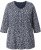 Ulla Popken Snowflake Print 3/4 Sleeve Tee Navy - Majice - 