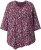Ulla Popken Ribbon Print 3/4 Sleeve Asymmetric Tee Plum - Natisnjene majice za ženske - 