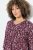 Ulla Popken Ribbon Print 3/4 Sleeve Asymmetric Tee Plum - Natisnjene majice za ženske - Ženske majice s potiskom