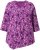 Ulla Popken Ribbon Print 3/4 Sleeve Asymmetric Tee Light Plum - Natisnjene majice za ženske - 