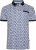 Kam Jeans 5526 AOP Diamond Jersey Polo with Contracts Collar/Cuffs Navy - Polo majice - Moške Polo Majice za Močnejše Postave