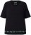 Ulla Popken Classic Fit Half-Sleeve Crew Neck T-shirt With Hem Inscription Black - Natisnjene majice za ženske - 