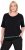 Ulla Popken Classic Fit Half-Sleeve Crew Neck T-shirt With Hem Inscription Black - Natisnjene majice za ženske - 