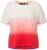 Ulla Popken Dip Dyed Short Sleeve Logo Tee Off-White - Natisnjene majice za ženske - 