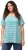 Ulla Popken Palm Tree Embroidered Tee Turquoise Green - Natisnjene majice za ženske - 