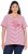 Ulla Popken Palm Tree Embroidered Tee Dark Raspberry - Natisnjene majice za ženske - 