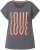 Ulla Popken LOVE Short Sleeve Graphic Tee Graphite Grey - Natisnjene majice za ženske - 