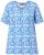 Ulla Popken Coral Reef Printed Short Sleeve V-Neck Tee Teal Blue - Natisnjene majice za ženske - 