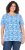 Ulla Popken Coral Reef Printed Short Sleeve V-Neck Tee Teal Blue - Natisnjene majice za ženske - 