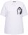 Ulla Popken Embroidered Face Motif Short Sleeve V-Neck Tee Light Grey Melange - Natisnjene majice za ženske - 