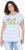Ulla Popken Striped Short Sleeve Citrus Graphic Tee Light Blue - Natisnjene majice za ženske - 