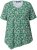 Ulla Popken Floral Pointed Hem Short Sleeve Tee Green - Natisnjene majice za ženske - 