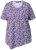 Ulla Popken Floral Pointed Hem Short Sleeve Tee Purple - Natisnjene majice za ženske - 