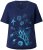 Ulla Popken Marine Print Short Sleeve Tee Ink Blue - Natisnjene majice za ženske - 