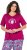 Ulla Popken Shell Picker Club Short Sleeve Graphic Tee Magnolia Red - Natisnjene majice za ženske - 
