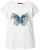 Ulla Popken Free Spirit Butterfly Cap Sleeve Graphic Tee Off-White - Natisnjene majice za ženske - 