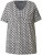 Ulla Popken Cactus Print Short Sleeve V-Neck Tee Graphite Grey - Natisnjene majice za ženske - 