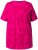 Ulla Popken Feather Print Short Sleeve V-Neck Tee Berry - Natisnjene majice za ženske - 