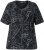 Ulla Popken Abstract Animal Print Short Sleeve Tee Black - Natisnjene majice za ženske - 