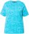 Ulla Popken Abstract Animal Print Short Sleeve Tee Deep Aqua - Natisnjene majice za ženske - 