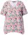 Ulla Popken Half-sleeve A-line V-neck Pointed Hem Animal Pattern T-shirt Snow White - Natisnjene majice za ženske - 