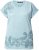 Ulla Popken Textured Paisley Motif Cap Sleeve Tee Light Moss Green - Natisnjene majice za ženske - 