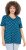 Ulla Popken Tile Print Short Sleeve Pleated Tee Teal - Natisnjene majice za ženske - 