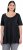 Ulla Popken Essential Front Pleat Tee Black - Majice - 