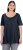 Ulla Popken Essential Front Pleat Tee Navy Blue - Majice - 