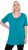 Ulla Popken Essential Front Pleat Tee Teal - Majice - 