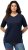 Ulla Popken Piping Accent Functional UVP 50+ Stretch Knit Top Navy Blue - Majice - 