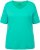 Ulla Popken Double Layer Rounded V-Neck Slim Fit Tee Turquioise Green - Majice - 