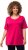 Ulla Popken Double Layer Rounded V-Neck Slim Fit Tee Magenta Pink - Majice - 