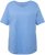 Ulla Popken Double Layer Rounded V-Neck Slim Fit Tee Cloud Blue - Majice - 