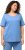 Ulla Popken Double Layer Rounded V-Neck Slim Fit Tee Cloud Blue - Majice - 