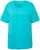 Ulla Popken Double Layer Rounded V-Neck Slim Fit Tee Deep Aqua - Majice - 