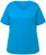 Ulla Popken Double Layer Rounded V-Neck Slim Fit Tee Sapphire Blue - Majice - 