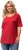 Ulla Popken Cold Dye Ruffle Edge Pocket Tee Salsa - Majice - 