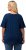 Ulla Popken Cold Dye Ruffle Edge Pocket Tee Dark Blue - Majice - 