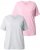 Ulla Popken Eco Cotton Basic T-Shirt 2-Pack Grey/Pink - Majice - 