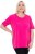 Ulla Popken Essential Round Neck Stretch Tee Magenta Pink - Majice - 