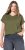 Ulla Popken Oversized studded Acid-washed V-Neck T-shirt Palm Green - Majice - 