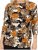 Scandinavian Caramel Flowers Blouse Orange and Brown - Natisnjene majice za ženske - 