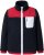 Ulla Popken Color Block Teddy Fleece Jacket Navy - Puloverji & jopice - 